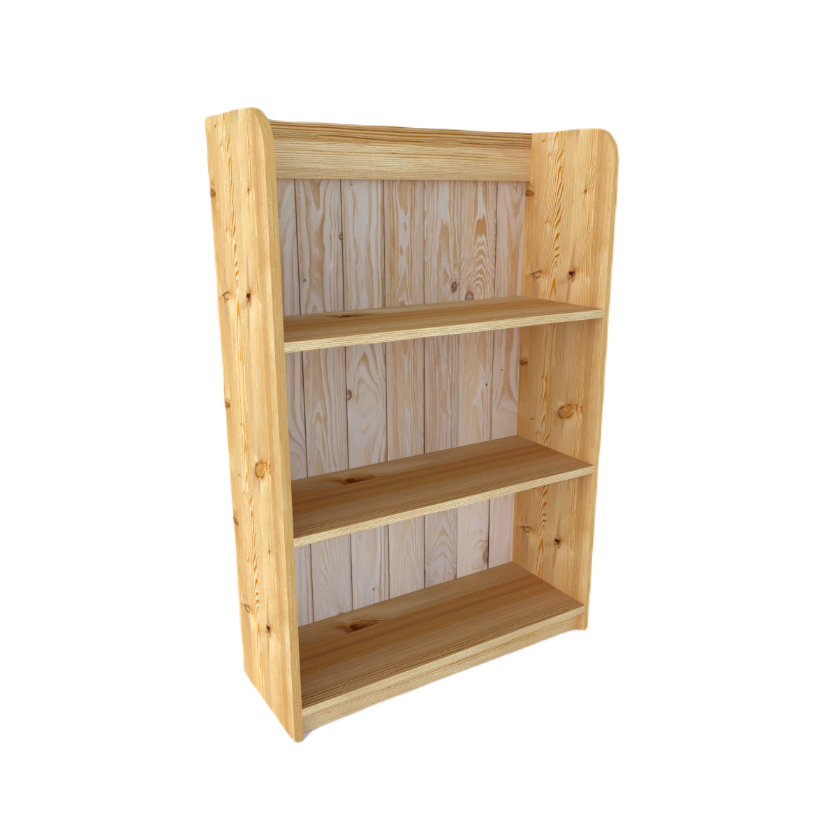 bookcase made with pine boards cut to size